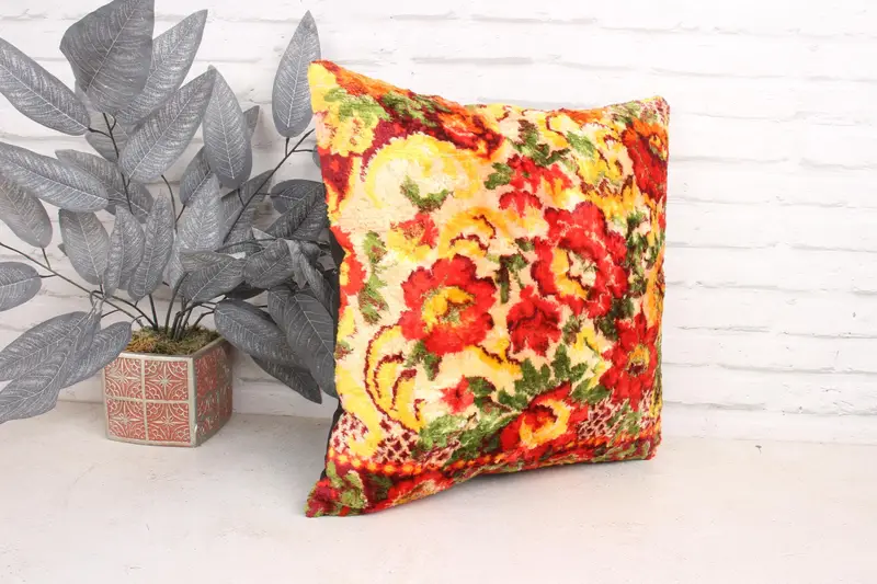 Gift Pillow, Farmhouse Pillow Sham, Cushion Case, 18x18 Red Pillow Sham, Vintage Kilim Throw Pillow, Home Decor Pillow, Outdoor Patio Cushion Cover - 3