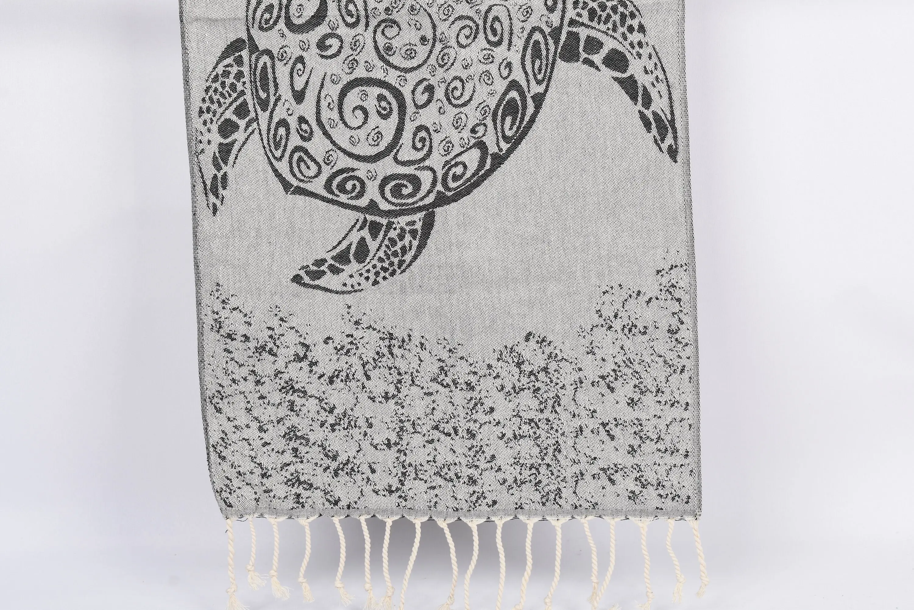 Personalized Black Carretta Patterned Dish Towel, 36x18 Inches - 1