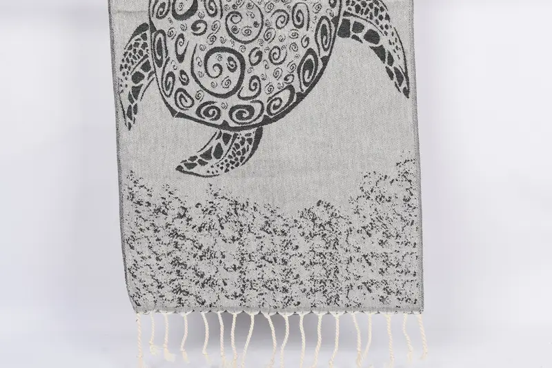 Personalized Black Carretta Patterned Dish Towel, 36x18 Inches