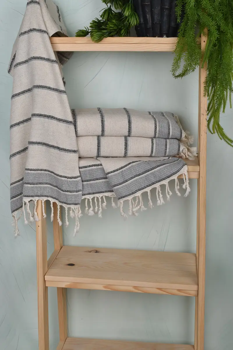 Personalized Hand Towel, Kitchen Towel, Gym Towel, Girl Trip Party Favor, Personalize Gift, 40x20 Linen Striped Towel, Turkish Towel Hand Towel - 6