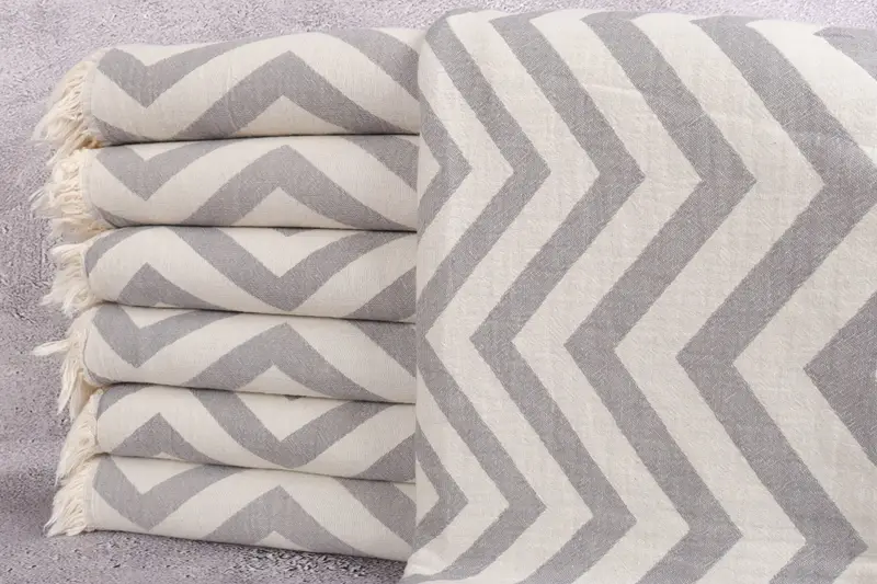 Luxury towel, House Warming Gift, 70x40 Cotton Zigzag Design Towel, Thin towel, Turkish Towel Beach, Eco-Friendly Turkish Towel, Custom Towel Beach - 1