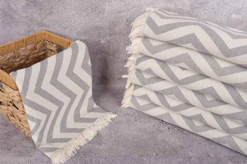 Luxury towel, House Warming Gift, 70x40 Cotton Zigzag Design Towel, Thin towel, Turkish Towel Beach, Eco-Friendly Turkish Towel, Custom Towel Beach - 3