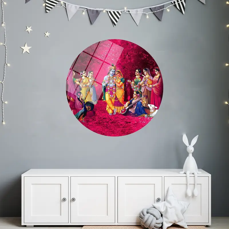 Sacred Radha Krishna Canvas: Hindu Art, Indian Gift, Divine Decor