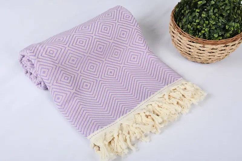 Turkish Tablecloth, Turkish Blanket, 92x80 Cotton Diamond Towel, Birthday Gift, Custom Wedding Gift From Bridesmaid, Bedspread, Woven Throw Blanket - 4