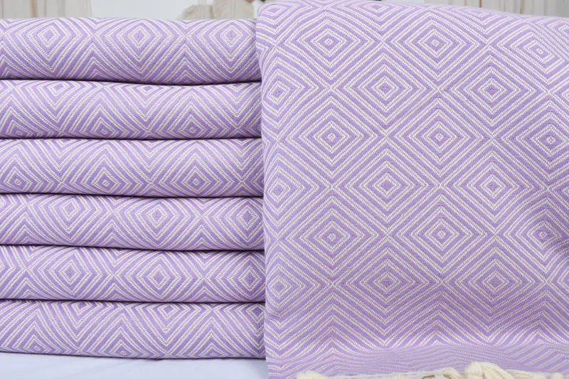 Turkish Tablecloth, Turkish Blanket, 92x80 Cotton Diamond Towel, Birthday Gift, Custom Wedding Gift From Bridesmaid, Bedspread, Woven Throw Blanket - 3