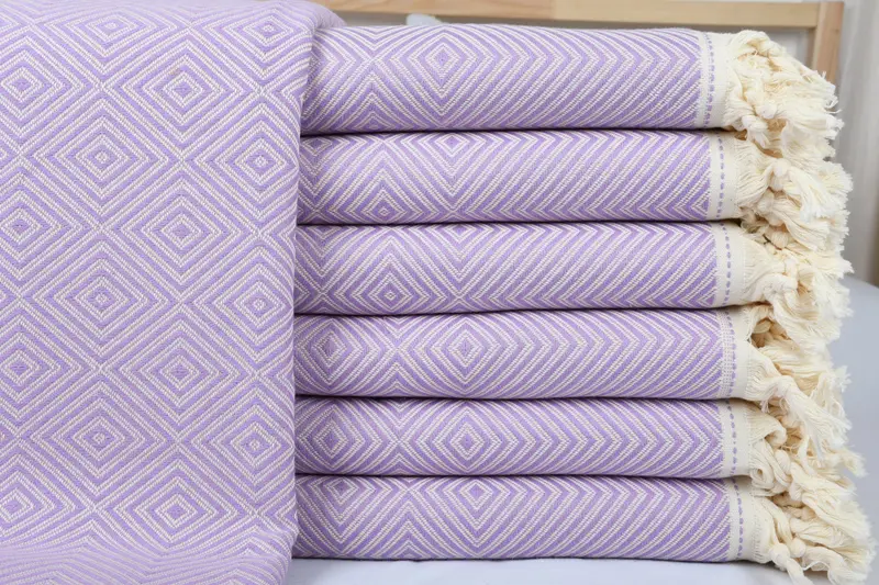 Turkish Tablecloth, Turkish Blanket, 92x80 Cotton Diamond Towel, Birthday Gift, Custom Wedding Gift From Bridesmaid, Bedspread, Woven Throw Blanket - 1