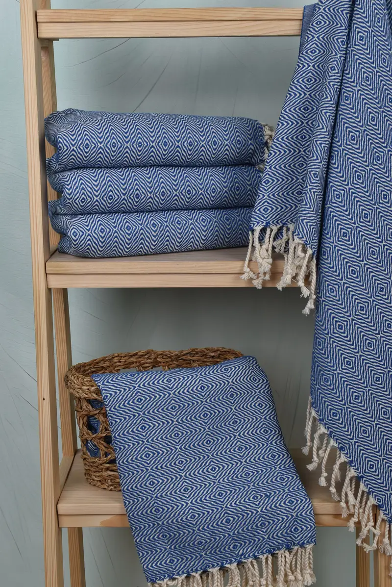 Travel Towel, Housewarming Gift, 70x40 Cotton Zigzag Diamond Towel, Eco-Friendly Turkish Towel, Personalized Gifts, Gift Boxes Towel, Travel towel - 3