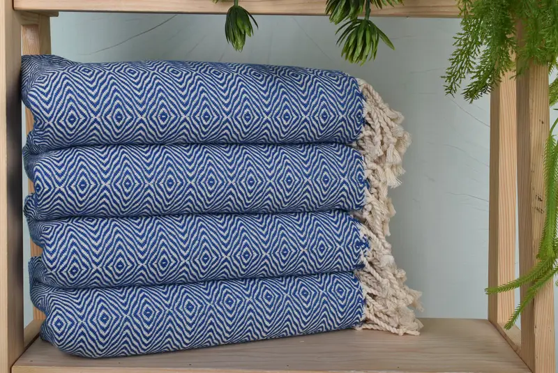 Travel Towel, Housewarming Gift, 70x40 Cotton Zigzag Diamond Towel, Eco-Friendly Turkish Towel, Personalized Gifts, Gift Boxes Towel, Travel towel - 1