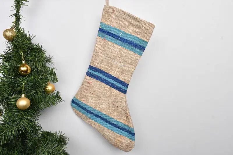 Patrón de adornos navideños, calcetín navideño de 7 pulgadas de ancho