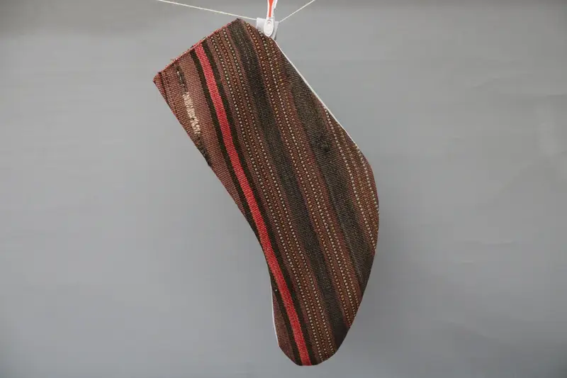 Medias con adornos navideños en color marrón y beige, medias festivas de 9 pulgadas