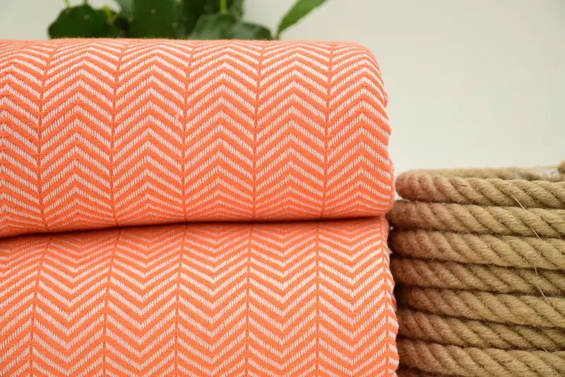 Decorative Blanket, Personalized Gifts, Organic Beach Blanket, Tablecloth, Personalized Wedding Gift For Couple, 92x76 Cotton Chevron Towel - 3