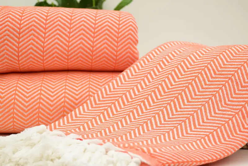 Decorative Blanket, Personalized Gifts, Organic Beach Blanket, Tablecloth, Personalized Wedding Gift For Couple, 92x76 Cotton Chevron Towel - 1