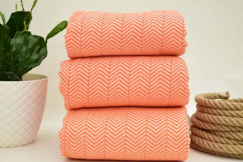 Decorative Blanket, Personalized Gifts, Organic Beach Blanket, Tablecloth, Personalized Wedding Gift For Couple, 92x76 Cotton Chevron Towel - 2