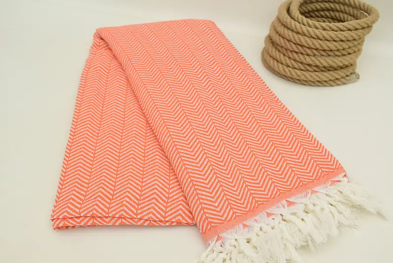 Decorative Blanket, Personalized Gifts, Organic Beach Blanket, Tablecloth, Personalized Wedding Gift For Couple, 92x76 Cotton Chevron Towel - 5