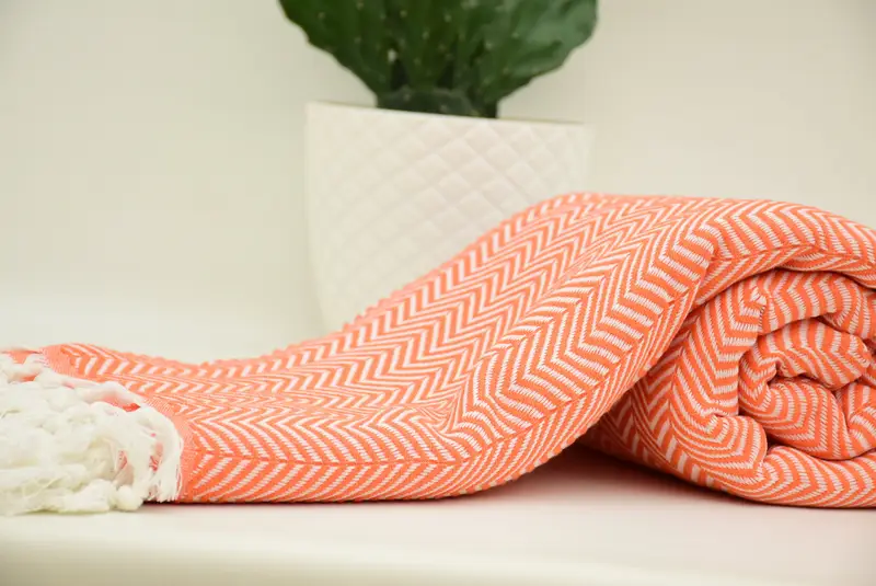 Decorative Blanket, Personalized Gifts, Organic Beach Blanket, Tablecloth, Personalized Wedding Gift For Couple, 92x76 Cotton Chevron Towel - 8