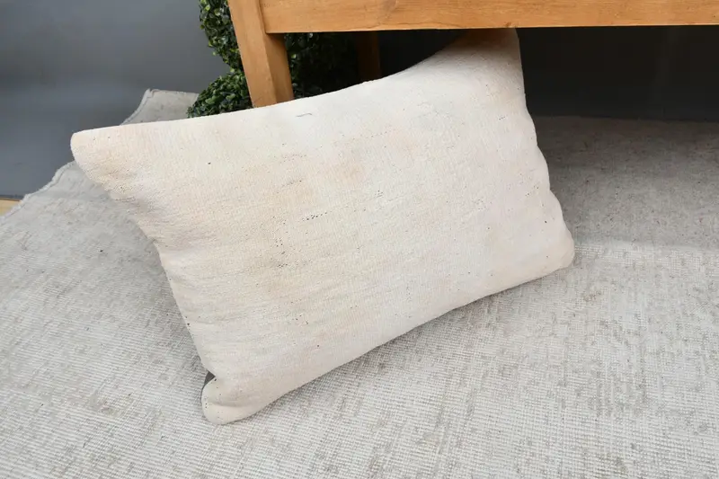 Pillow Sham, Pet Pillow Case, 16x24 Beige Pillow Sham, Pillow for Sofa, Neutral Throw Pillow, Kilim Pillow Cover, Turkish Pillow - 7