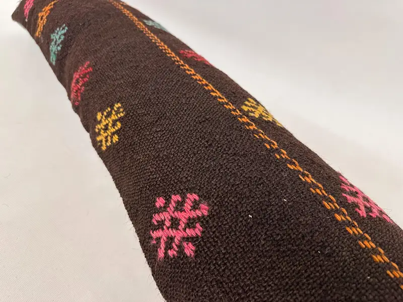 Pillow Sham, Retro Throw Cushion Cover, Vintage Pillow, 12x48 Brown Cushion Case, Handmade Kilim Cushion, Kilim Cushion Sham, Kilim Pillow Cover - 6