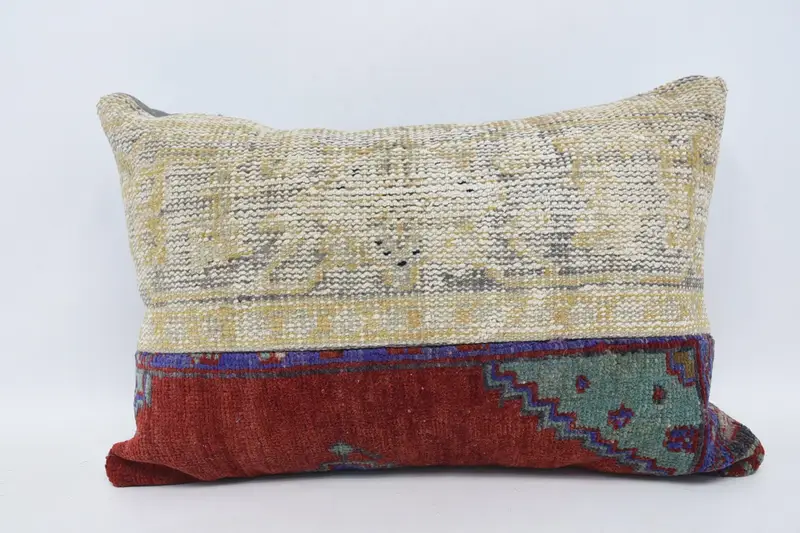 Antique Pillows, Outdoor Pillow Sham, Gift Pillow, 16x24 Beige Cushion Cover, Pillow Sham, Colorful Cushion, Kilim Pillow Cover - 1