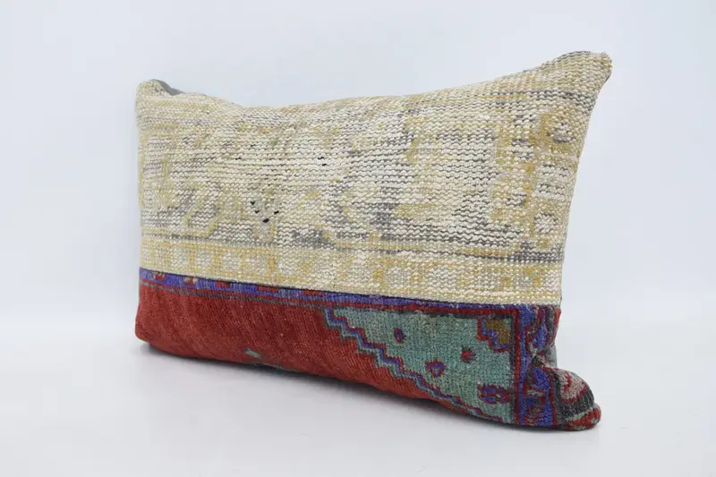 Antique Pillows, Outdoor Pillow Sham, Gift Pillow, 16x24 Beige Cushion Cover, Pillow Sham, Colorful Cushion, Kilim Pillow Cover - 4
