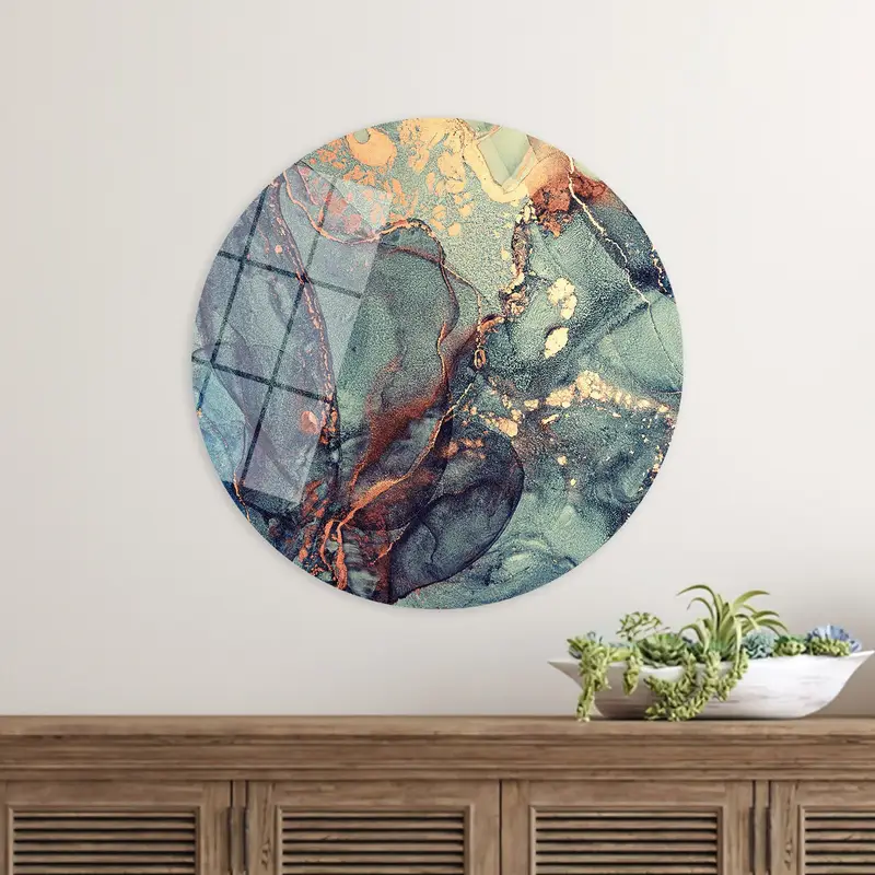 Elegant Green Marble Printed Canvas: Luxury Home Decor Art