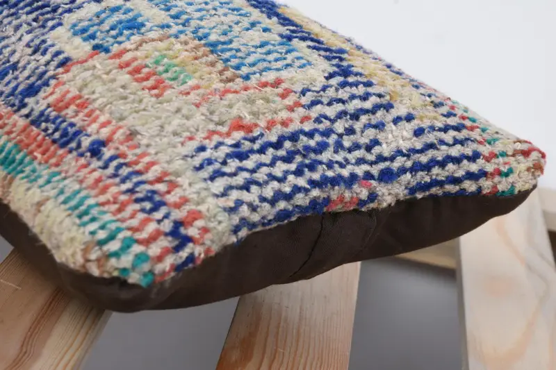 Sala de almohada, funda de almohada de sillón, caja de almohada anatoliana, almohada de regalo, cubierta de simulación de almohada boho, caja de almohada azul 8x16, almohada turca - 7