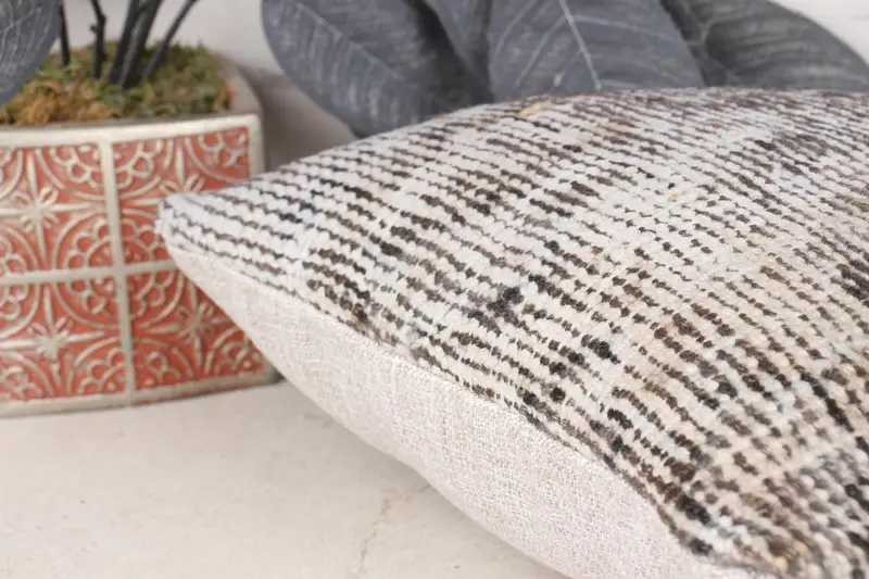 Boho Pillow Sham Cover, Pillow Sham, Vintage Kilim Throw Pillow, Wholesale Pillow Cover, 12x12 White Pillow Case, Kilim Pillow - 7