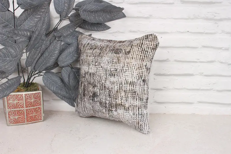 Boho Pillow Sham Cover, Pillow Sham, Vintage Kilim Throw Pillow, Wholesale Pillow Cover, 12x12 White Pillow Case, Kilim Pillow - 4