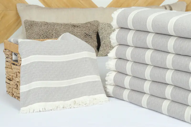Custom Blanket, Wedding For Favor, Halloween Blanket, Extra Large Tablecloth, Boho Throw Blankets, Bridesmaid Gifts, 96x84 Cotton Striped Towel - 4