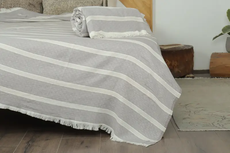 Custom Blanket, Wedding For Favor, Halloween Blanket, Extra Large Tablecloth, Boho Throw Blankets, Bridesmaid Gifts, 96x84 Cotton Striped Towel - 7