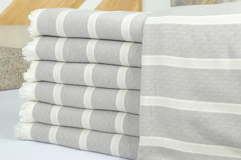 Custom Blanket, Wedding For Favor, Halloween Blanket, Extra Large Tablecloth, Boho Throw Blankets, Bridesmaid Gifts, 96x84 Cotton Striped Towel - 2