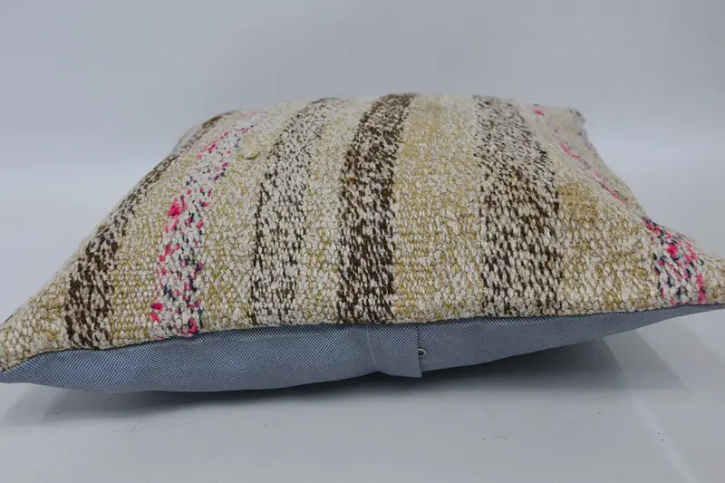 Boho Pillow Sham Cover, Vintage Kilim Pillow, Pillow, Pillow for Couch, Traditional Pillow Cover, 16x16 Yellow Pillow Case - 5