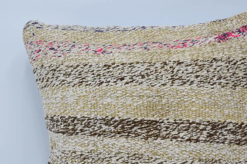 Boho Pillow Sham Cover, Vintage Kilim Pillow, Pillow, Pillow for Couch, Traditional Pillow Cover, 16x16 Yellow Pillow Case - 2