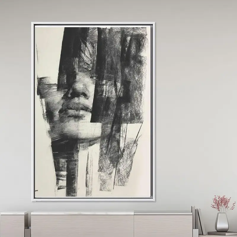 モダンな抽象的な女性のポートレートプリントキャンバス - エレガントなウォールアート