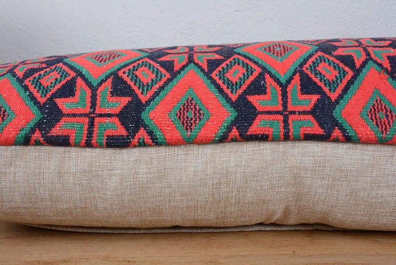 Indoor Cushion Cover, Boho Pillow Sham Cover, 16x48 Green Cushion Case, Colorful Pillow, Gift Pillow, Ethnical Kilim Rug Pillow, Pillow Cover - 5