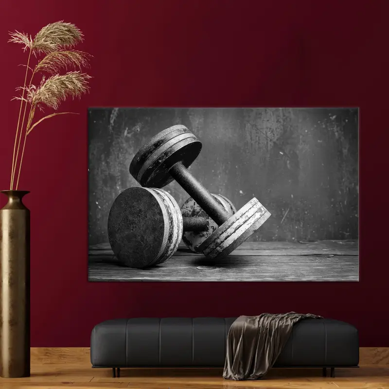 Eleganter Schwarz-Weiß-Gymnastik-Leinwanddruck – künstlerisches Dekor