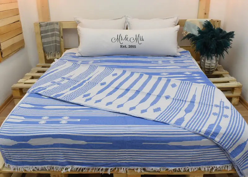 Bridesmaid Gifts, Bachelorette Party Favors, 84x60 Cotton Patterned Towel, Turkish Towel Beach Blanket, Wedding Gift Ideas, Turkish Blanket - 1
