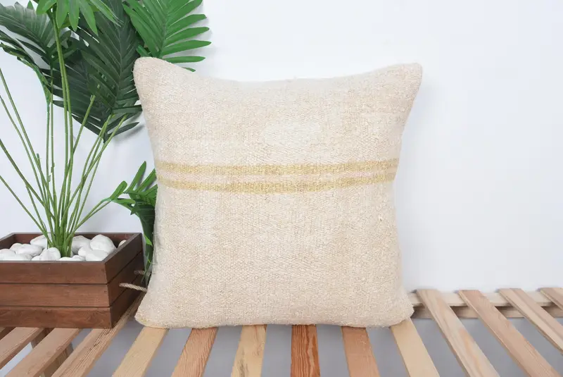 Handmade Kilim Cushion, Anatolian Cushion Case, Home Decor Pillow, Gift Pillow, 20x20 Beige Cushion Cover, Wholesale Pillow, Cushion Cover - 1