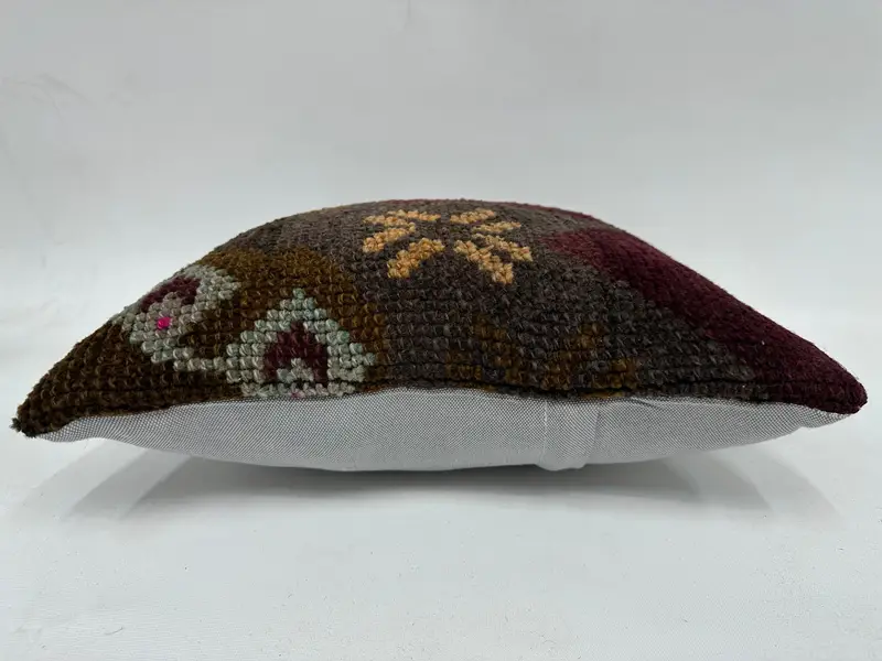 Kilim Rug Pillow, Pillow for Couch, Pillow Cover, Boho Pillow Sham Cover, Interior Designer Pillow, Farmhouse Pillow Case, 16x16 Pink Pillow Sham - 5