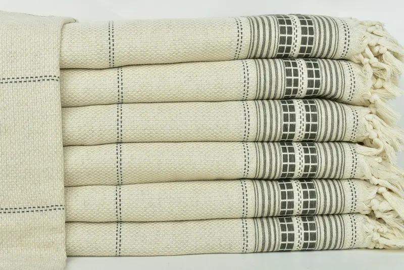 96x94 Linen Striped Towel, Custom Blanket, Beach Bachelorette Party Decorations, Welcome Wedding Gift, Custom Wedding Gifts, Bedspread - 1