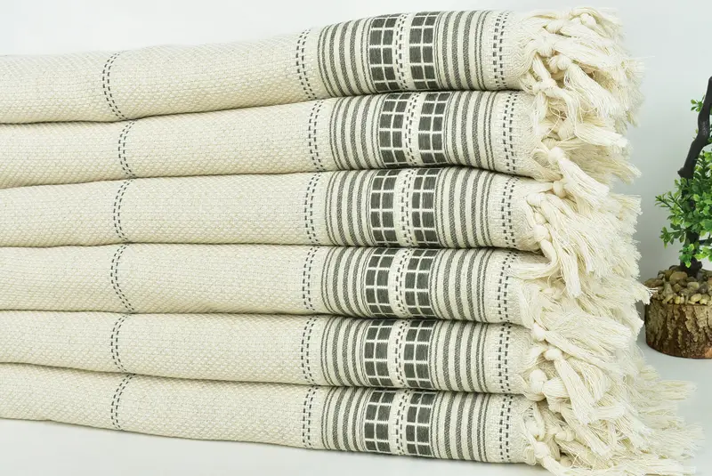 96x94 Linen Striped Towel, Custom Blanket, Beach Bachelorette Party Decorations, Welcome Wedding Gift, Custom Wedding Gifts, Bedspread - 3