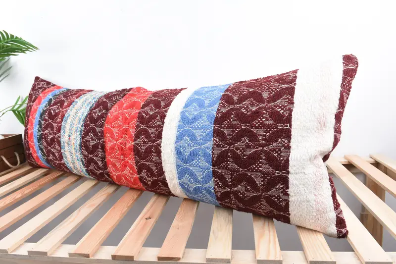Home Decor Pillow, Pillow Case, Vintage Kilim Pillow, Boho Pillow, Luxury Pillow, Decorative Bolster Cushion, 16x48 Red Cushion Case - 5
