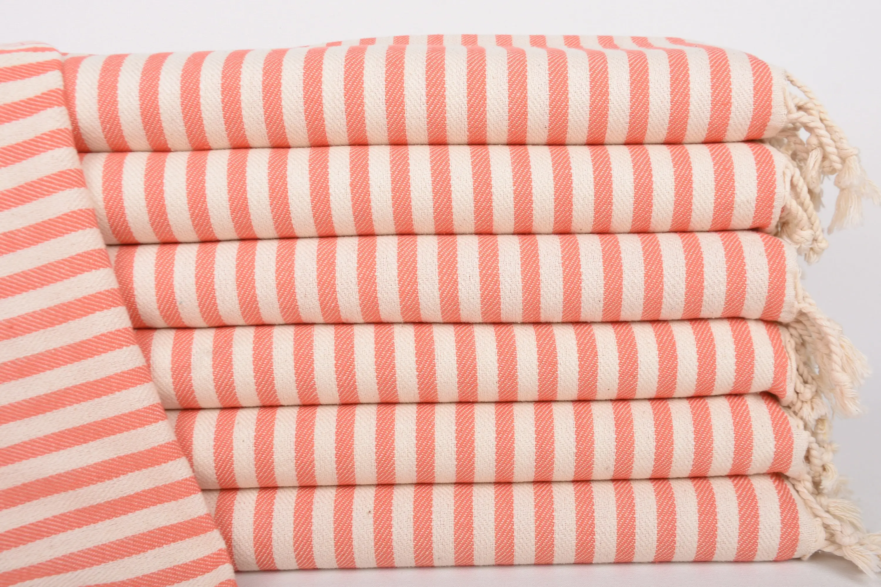 Organic Coral Chevron Kitchen Towel, 18x40 Inches, Bulk Order - 1