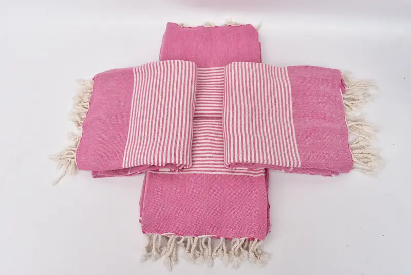 Lightweight Turkish towel, 70x40 Cotton Striped Towel, Boyfriend Christmas Gift, Sand-resistant towel, Bachelorette Party Favors, Turkish Towel Set - 6