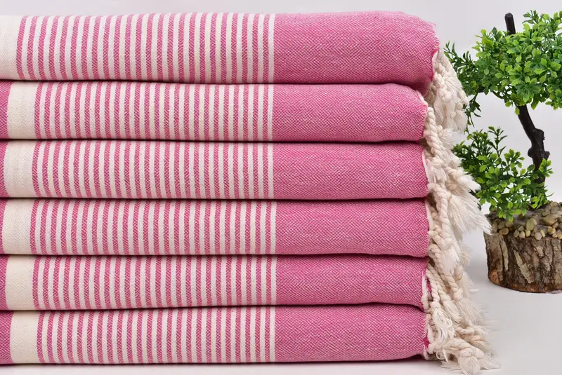 Lightweight Turkish towel, 70x40 Cotton Striped Towel, Boyfriend Christmas Gift, Sand-resistant towel, Bachelorette Party Favors, Turkish Towel Set - 3
