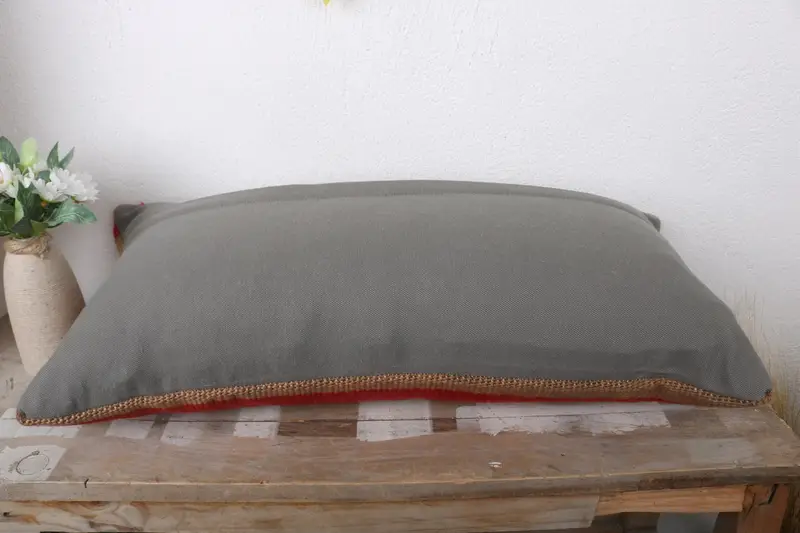 Boho Pillow Sham Cover, 12x24 Red Cushion Case, Ethnical Kilim Rug Pillow, Interior Designer Pillow, Custom Cushion Case, Pillow Case - 7
