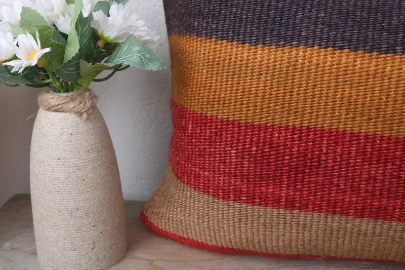 Boho Pillow Sham Cover, 12x24 Red Cushion Case, Ethnical Kilim Rug Pillow, Interior Designer Pillow, Custom Cushion Case, Pillow Case - 3