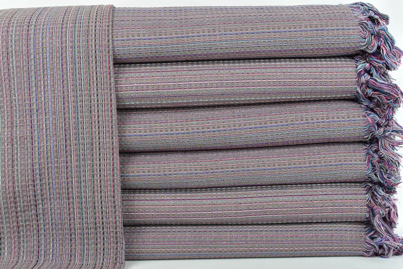 Bedspread, Turkish Blanket, 92x88 Cotton Geometric Towel, Personalized Gifts, Decorative Bedspread, Bachelor Gift, Wedding Hand Made Gift - 1