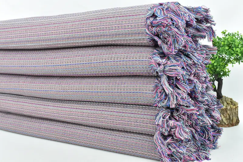 Bedspread, Turkish Blanket, 92x88 Cotton Geometric Towel, Personalized Gifts, Decorative Bedspread, Bachelor Gift, Wedding Hand Made Gift - 3