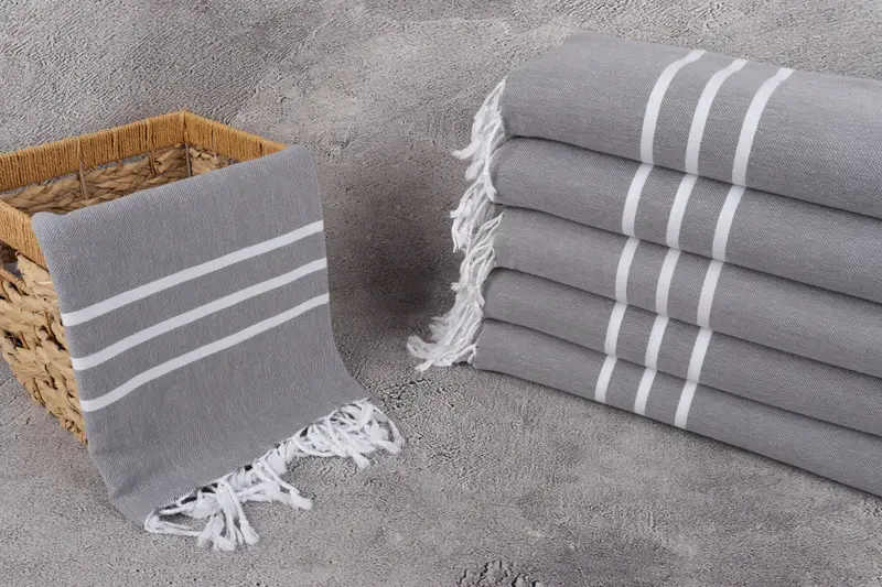 Soft towel, Turkish towel, Bride Gift, Luxury Beach Towel, Handwoven Turkish bath towel, Yoga Towel, Wedding Gifts Towel, 70x40 Cotton Striped Towel - 3