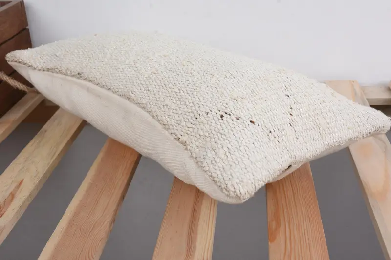 Pillow Sham, Kilim Rug Cushion, Vintage Pillow, 8x16 Beige Cushion Cover, Kilim Cushion Sham, Ottoman Pillow Case, Boho Pillow Sham Cover - 6